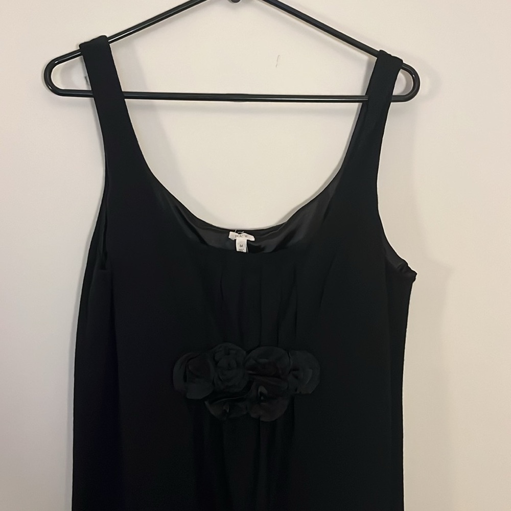 NWT J. Crew black wool tank dress with rosettes